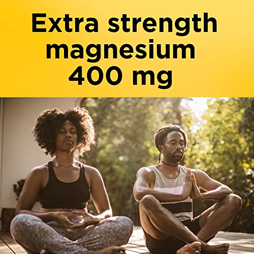 Extra Strength Magnesium Oxide 400 mg, Magnesium Supplement for Muscle, Nerve, Bone and Heart Support, 60 Softgels, 60 Day Supply