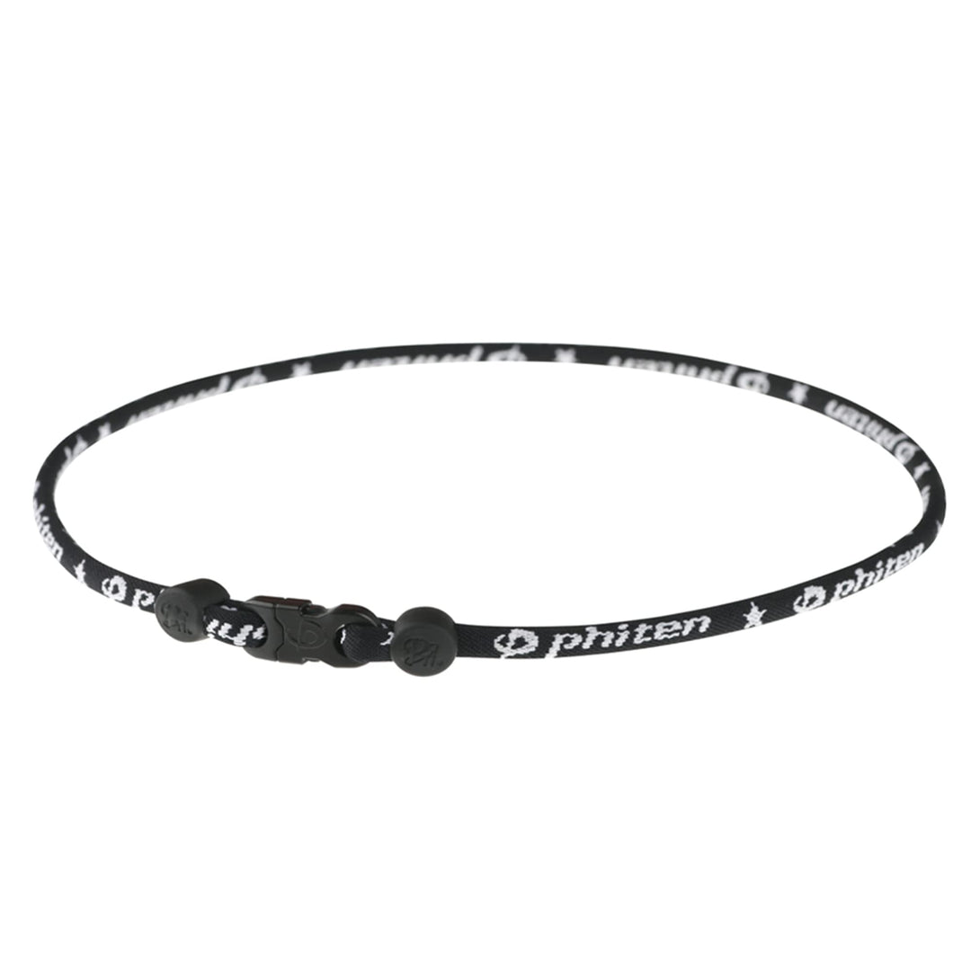 Phiten Titanium Star Necklace, Black, 18-Inches Small