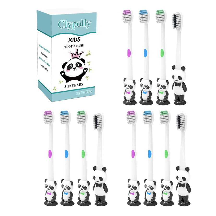 Clypolly Panda Kids Toothbrush ,Child Sized Brush Heads