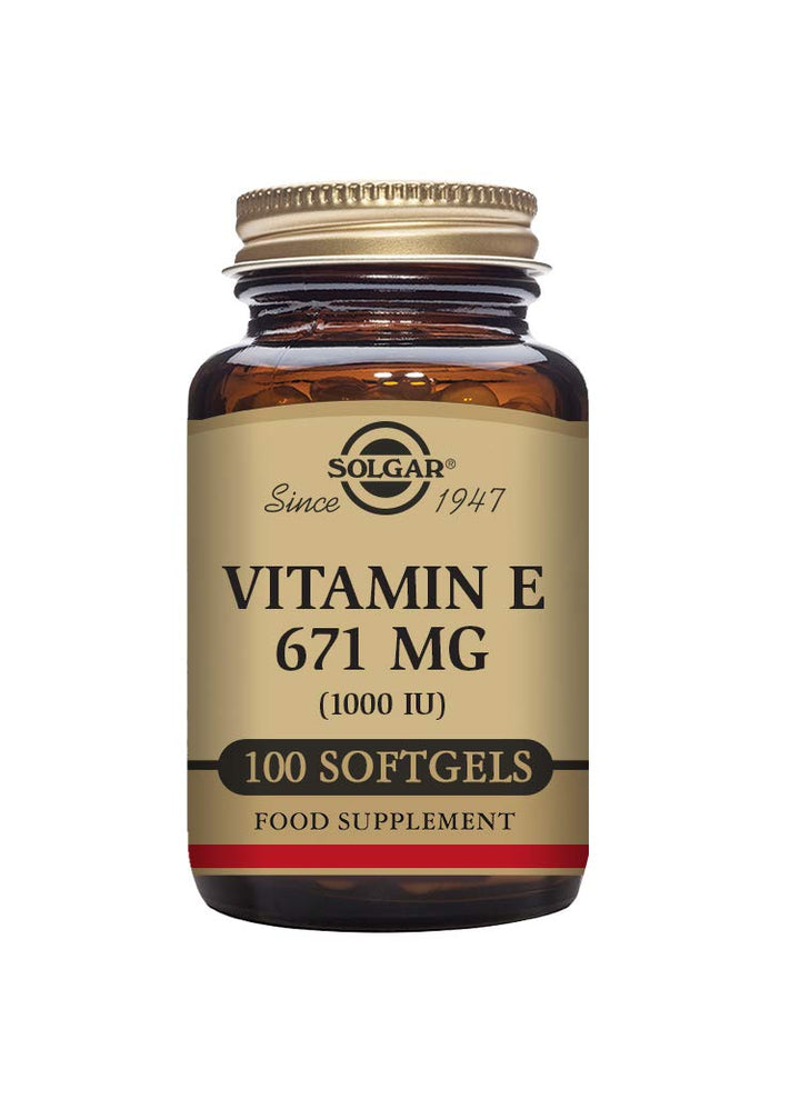 Solgar Vitamin E 670 mg (1000 IU), 100 Mixed Softgels - Natural Antioxidant, Skin &amp; Immune System Support - Naturally-Sourced Vitamin E - Gluten Free, Dairy Free - 100 Servings