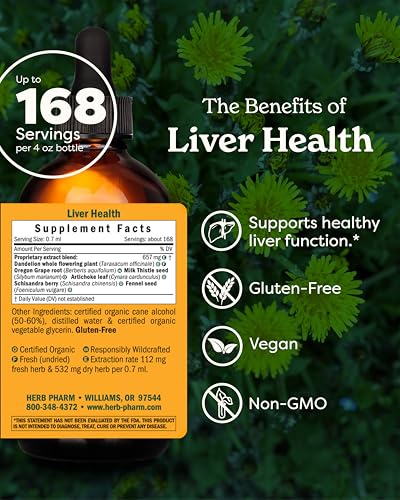 Liver Health Liquid Herbal Formula for Liver and Gallbladder Support - 4 Ounce