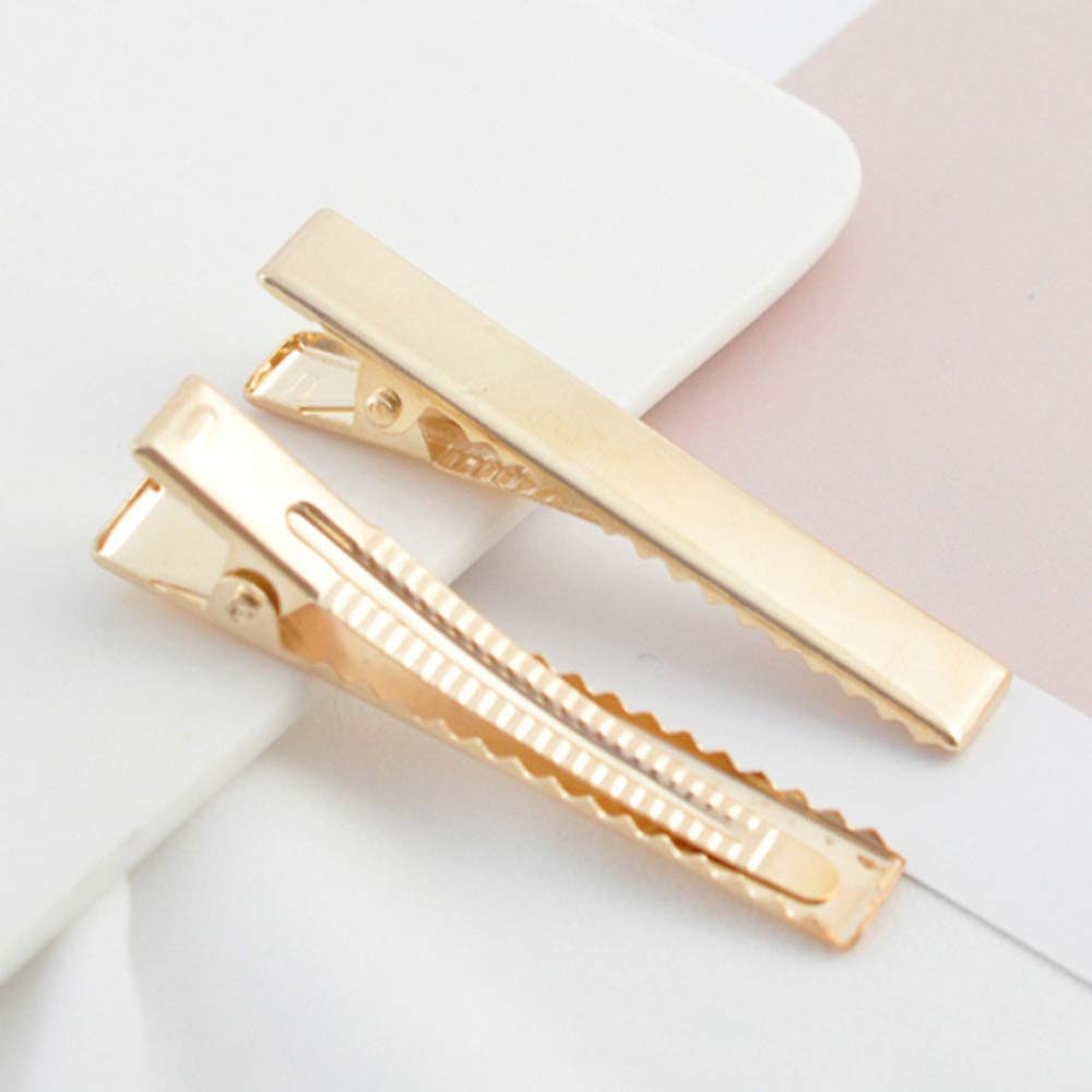 120 Pcs 1-3/4 Inch(45 mm) Gold Alligator Hair Clips Metal Clips Flat Top with Teeth for Arts &amp; Crafts Projects, Dry Hanging Clothing, Office Paper Document Organization, Hair Care
