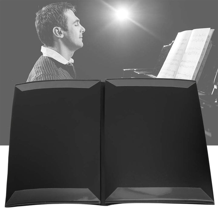 A4 Size Music Sheet File Folder, Durable 4 Pages Music Score Folder, Piano Black Students Musicians for Daily Archiving Storage of Files