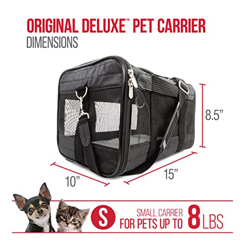 Original Deluxe Travel Pet Carrier, Airline Approved &amp; Guaranteed On Board - Black, Small