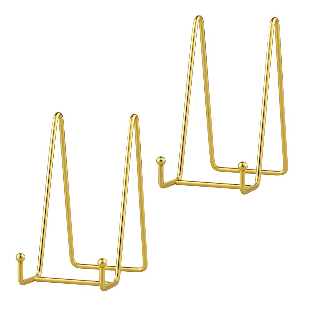 Plate Stands for Display - Plate Holder Display Stand Table Easel Picture Frame Stand Display Photo|Decorative Plate |Dish | Tabletop Art-6inch-Gold
