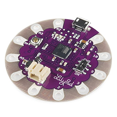 Lilypad Development Main Board - The Silver Dollar Sized Arduino Compatible Designed for e-Textile and Wearable Projects– Power by Battery or USB Connector Cable.