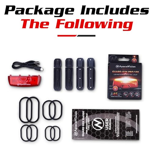 Bike Tail Light USB Rechargeable by Apace - Super Bright 100 Lumens LED Bicycle Rear Light Easily Clips on as a Red MTB Taillight for Optimum Cycling Safety