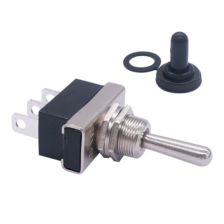 2Pcs Momentary Toggle Switch 12V 25A SPDT (ON)/Off/(ON) 3 pin 3 Position Waterproof Toggle Switch with Waterproof Cover for Auto Car KN3D-123