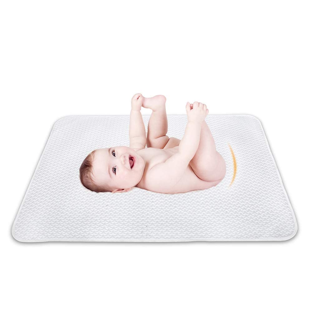 Waterproof Bed Pad Washable and Reusable Underpads 4 Layer Incontinence Mattress Protector 100% Cotton Surface for Children Adults and Pets