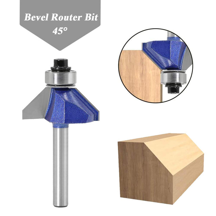 4 Pieces 90 Degree V Groove Router Bit Set, Industrial Grade 1/4-Inch Shank V-slot Grooving Bits CNC Engraving Woodworking Milling Cutter Tool