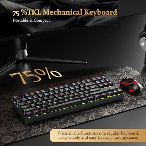 Redragon K552 Mechanical Gaming Keyboard, LED Gaming Keyboard with Red Switches, 87 Full Anti-ghosting Keys, Unique Metal Rim for Windows Gaming PC - Black