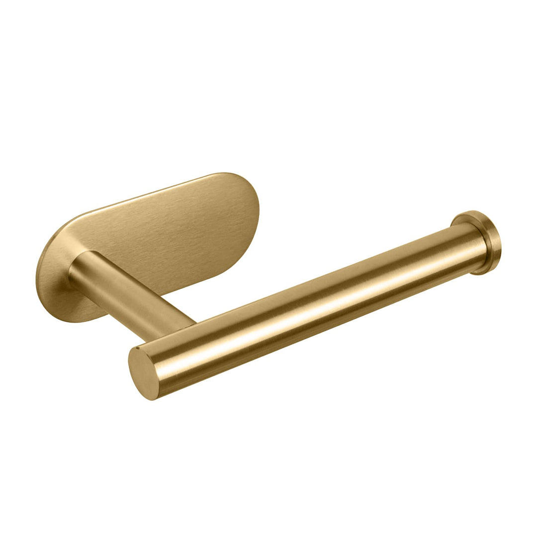 Toilet Paper Holder Self Adhesive, Premium Thicken SUS304 Stainless Steel Rustproof Adhesive Toilet Roll Holder no Drilling for Bathroom, Kitchen, Washroom (1 Pack, Brushed Gold)