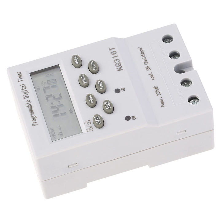 Microcomputer Time Control Switch KG316T 220V Programmable Automatic Digital Timer Switch Timing Control Range 1Min - 168H