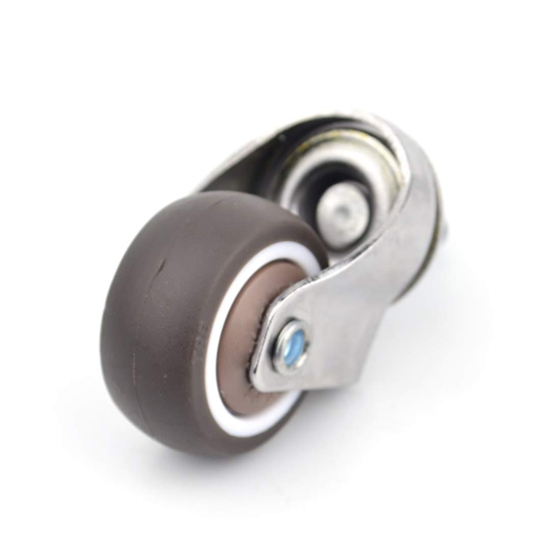 4-Pack 1 Inch Small Tiny Shopping Cart Wheel Swivel Caster Wheels Soft Rubber TPE M6x 15mm Mini Threaded Stem Caster Wheel, 33lb/15kg Load Capacity