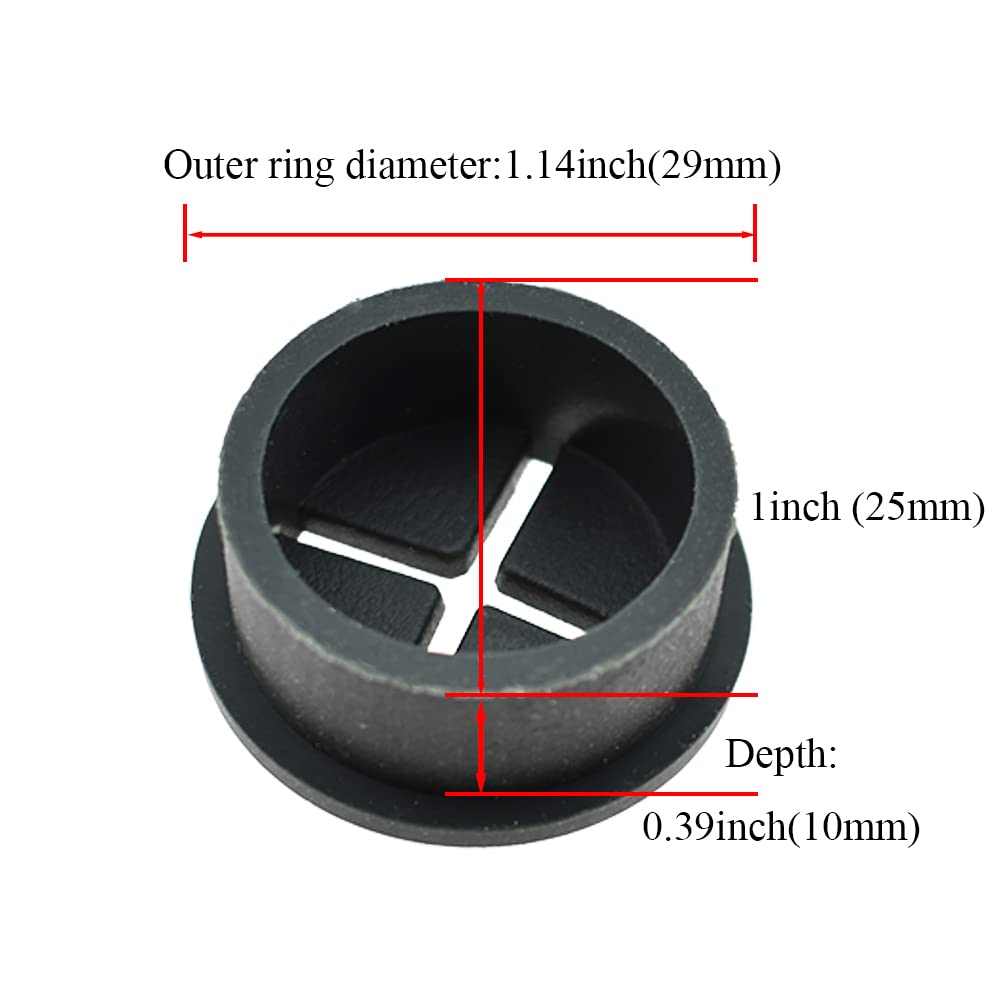 HAHIYO 4Pcs 1Inch/25mm Black Flexible Rubber Desk Gromm