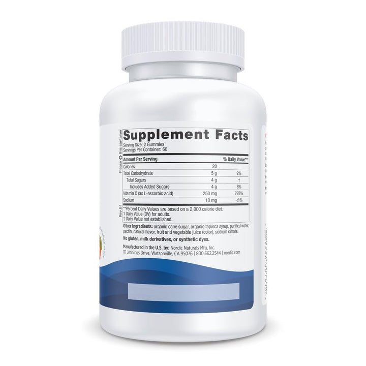 Vitamin C Gummies, Tart Tangerine - 120 Gummies - 250 mg Vitamin C - Immune Support, Antioxidant Protection, Child Growth &amp; Development - Non-GMO, Vegan - 60 Servings