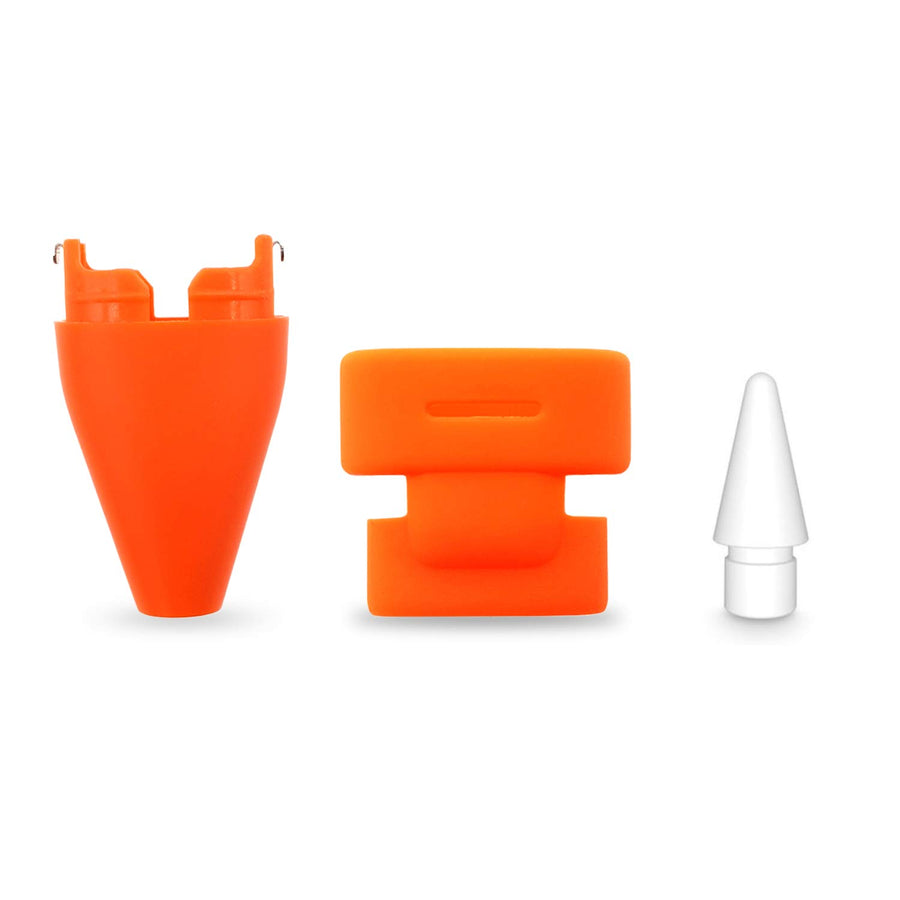 Replacement Pencil Tips + Pencil Cap Set Compatible with Logitech Crayon Digital Pencil, Replacement Accessories Pencil Nib+Pencil Nib Cover+ Protective Pencil Cap Combo for Logitech Crayon,Orange