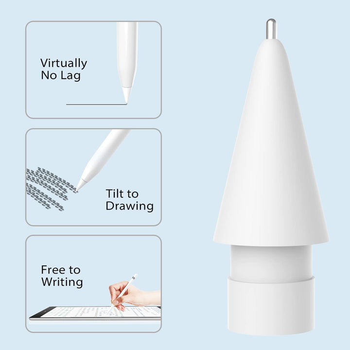Upgraded 2 Pack Pencil Tips for Apple Pencil,No Wear Out Fine Point Precise Control Pencil Replacement Nibs,Compatible with Apple Pencil 1st Gen and 2nd Gen/iPad Pro Pencil,White