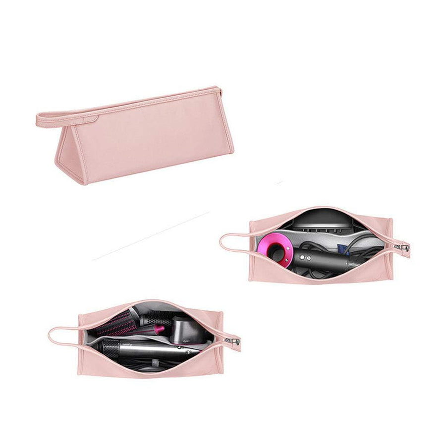 PU Leather Travel Case Portable Storage Bag for Dyson Airwrap Styler/Dyson Supersonic Hair Dryer, Waterproof Anti-Scratch Dustproof Shockproof Protection Organizer Travel Gift Case (Pink)