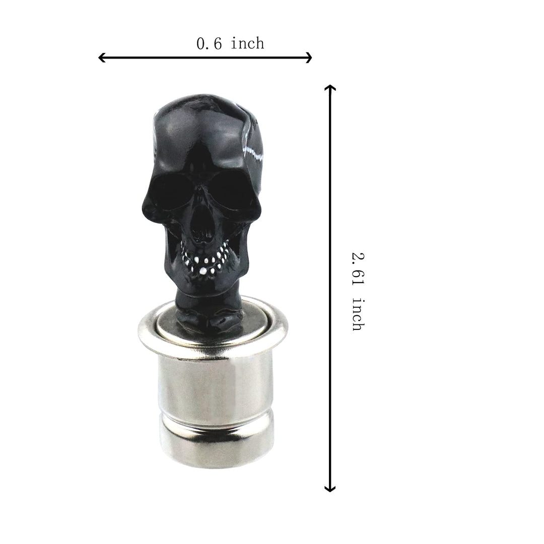 Car Automatic Skull Cigarette Lighters Push Button Plug Replace Accessories Lighter Suitable Fit Most Vehicles (Black)