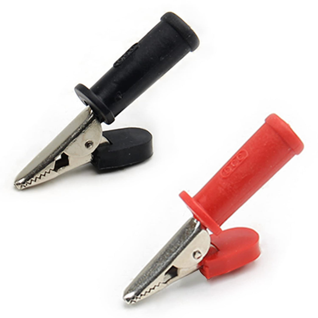 2Pcs 30A Heavy-Duty Insulated Alligator Clips Battery Electrical Test Clips for Car Auto Vehicle Boat Red Black