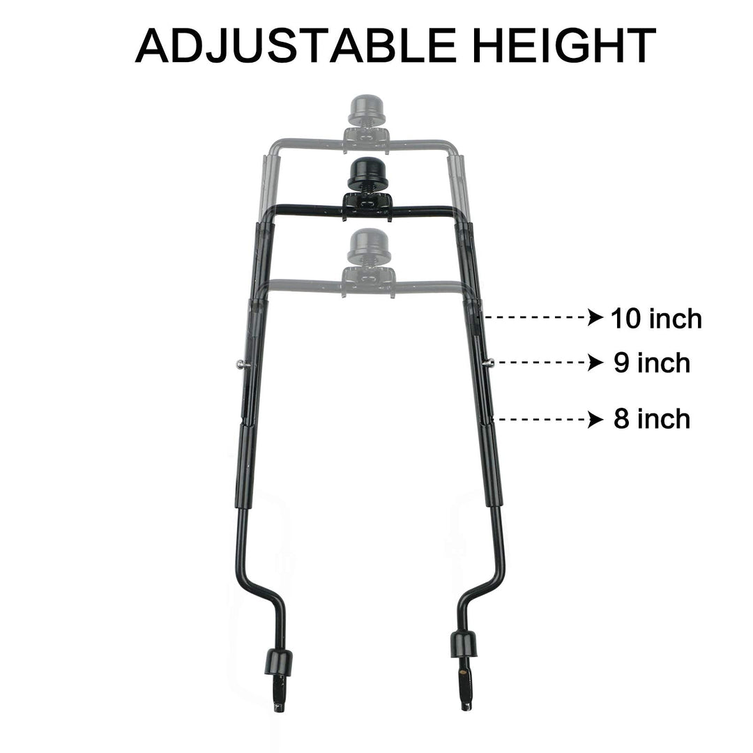 Lamp Shade harp Holder Lamp Harp Adapter 8 9 10 inch Works with Most of Lamp Style Adjustable 3/8 IP Standard,E14,E26,E27 Light Base UNO Fitter Adapter Converter Finial Set -Black