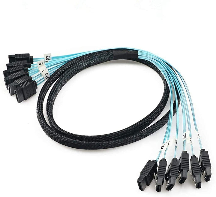 High Speed 6Gbps 6pcs/Set Sata Cable SAS Cable for Server 0.5m