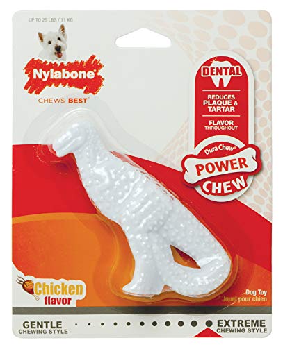 Dental Dinosaur Power Chew Toy for Dogs, Dog Toys for Aggressive Chewers, Chicken Flavor, Small - Up to 25 lbs, 1 Count