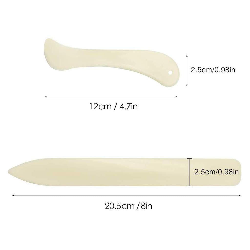 Lvcky Paper Creaser Set Bone Folder Scorer Crease Marker for Paper Crafts, Card Making, Office Supplies and Handmade Books Bookbinding, 2 Pieces