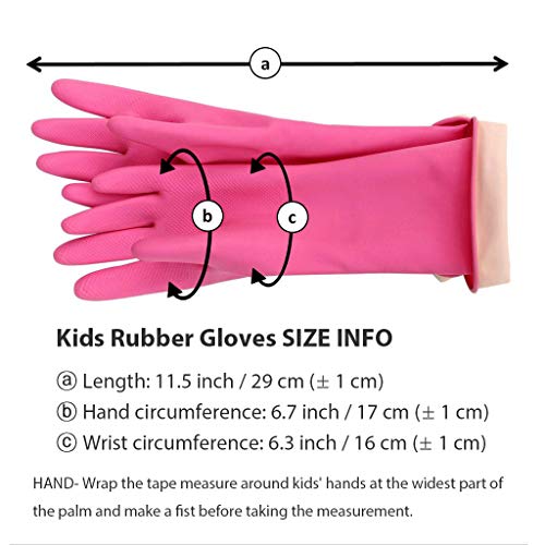 OkidsMall Kids Rubber Gloves Cleaning Dishwashing Garde