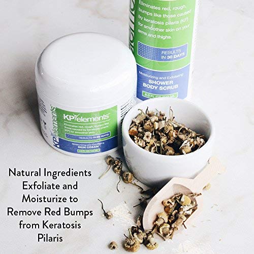 Body Scrub & Exfoliating Cream for Keratosis Pilaris Treatment Bundle (8 fl oz) | Bump Eraser Body Scrub | KP Lotion & KP Bump Eraser | Strawberry Legs Treatment for Women
