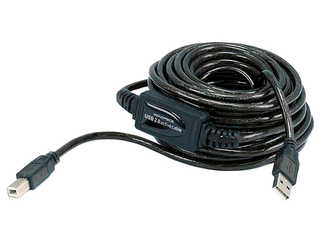 USB 2.0 Extension Cable - USB Type-A to USB Type-B, Male to Male, Active, 28/24AWG, 33 Feet, Black
