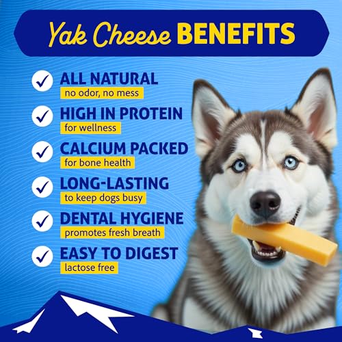 Original Yak Cheese Dog Chew, 3 Small Sticks, 1.1 oz, Gluten Free, Healthy Dog Treats, Grain & Lactose Free 100% Natural, Long Lasting Dog Chews for Dogs Under 15 lbs