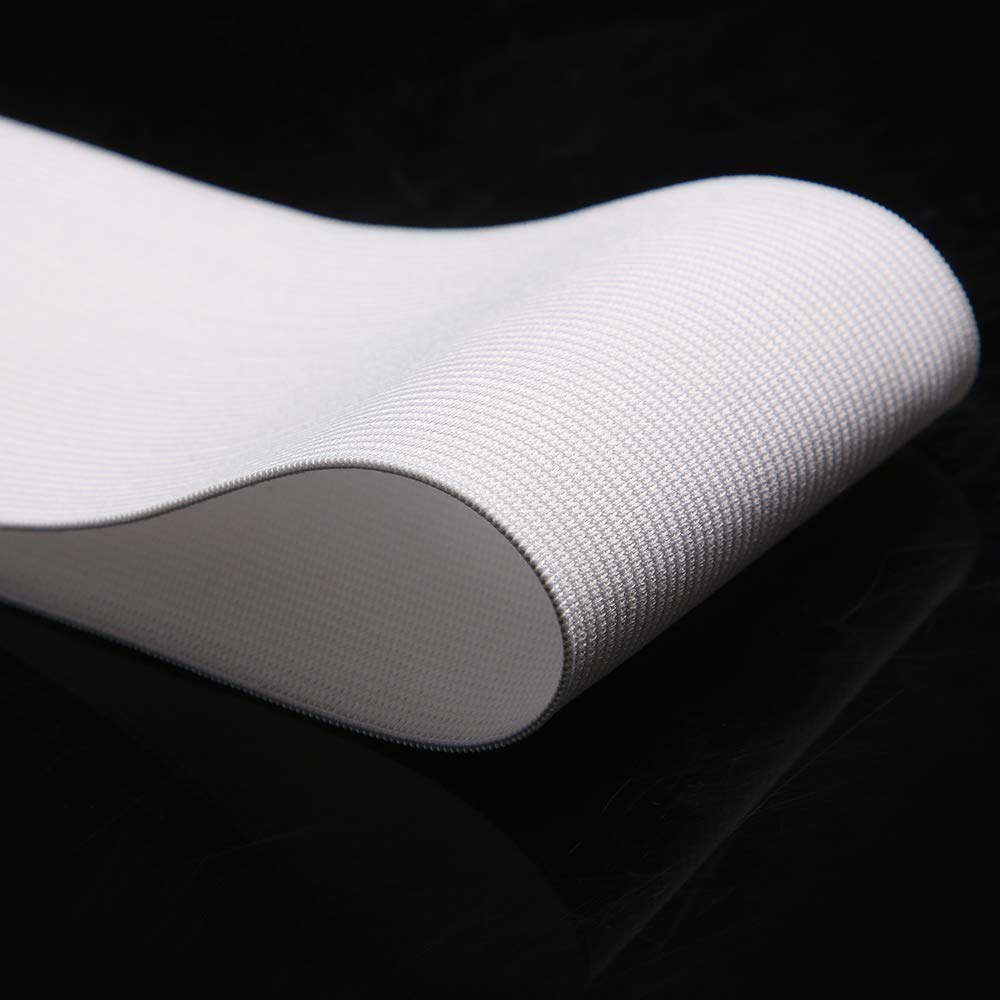 HANFINEE 3 Inch Wide Sew on Elastic Band Knitted Elastic with Heavy Stretch for Sewing Crafts DIY,Waistband,Bedspread,Cuff (White,5 Yards)