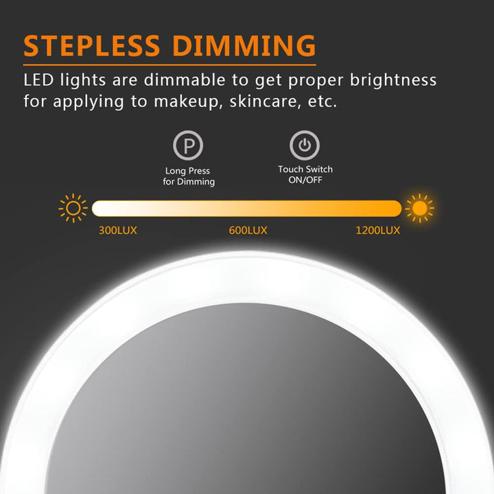 5X Magnifying Mirror with Light, LED Lighted Makeup Vanity Mirror with Lights Flexible Gooseneck Mirror with Lights with Powerful Suction Cup