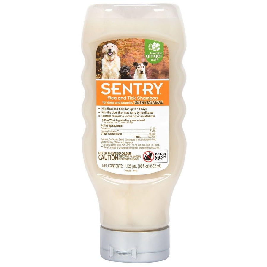 SENTRY Oatmeal Flea and Tick Shampoo for Dogs, Rid Your Dog of Fleas, Ticks, and Other Pests, Hawaiian Ginger Scent, 18 oz