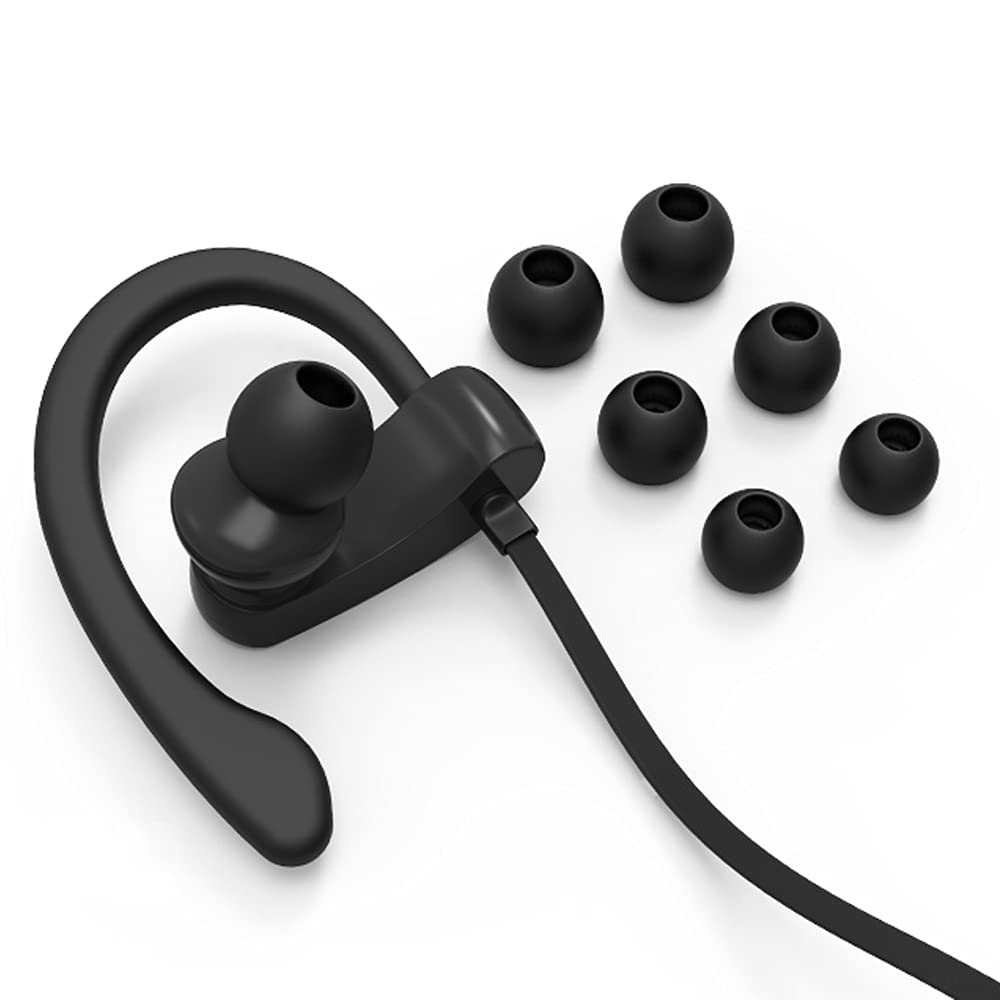 FIXSCAD Y171 Sports Earbuds Wired with Microphone, Soft Wrap Around Earphones with Over Ear Hook, in Ear Running Headphones for Exercise Compatible with Samsung, Free Type C to 3.5mm Adapter
