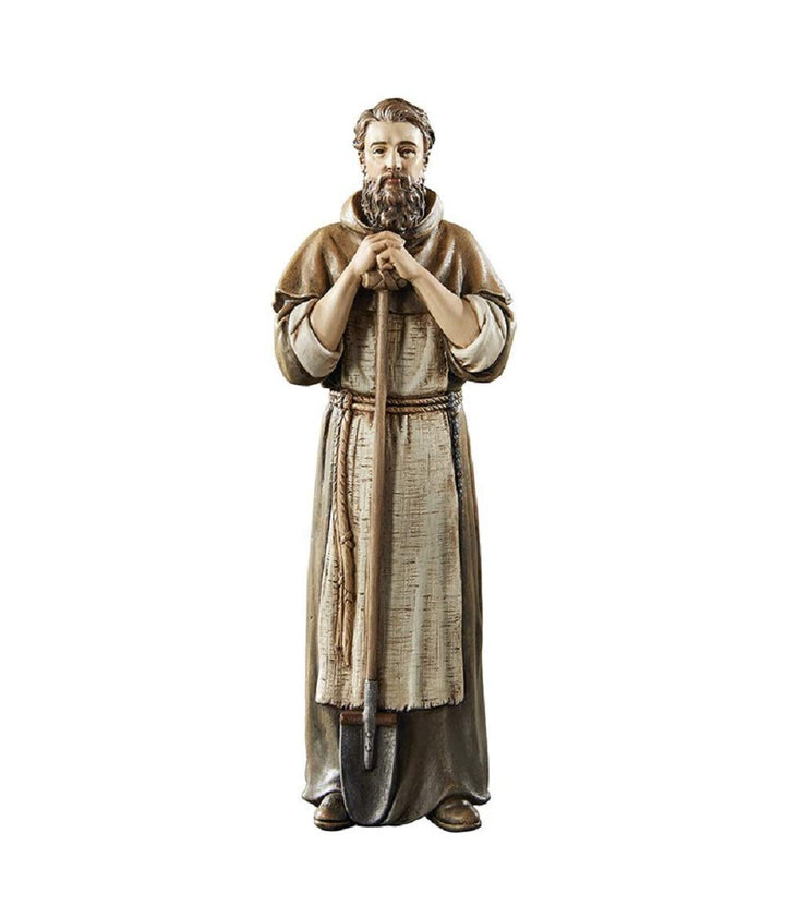 Saint Fiacre Patron of Gardeners 8 Inch Colored Resin Statue