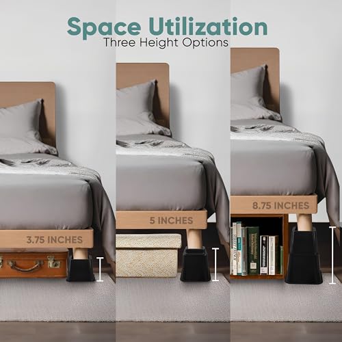 Home Intuition Heavy Duty Adjustable Bed Risers Furnitu