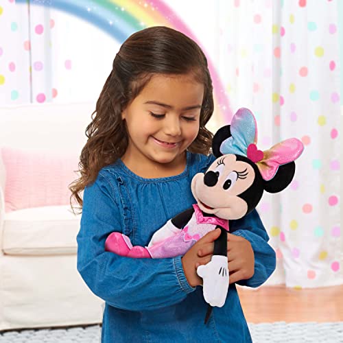Disney Junior Minnie Mouse Sparkle and Sing 13-inch Feature Plush with Lights and Sounds, Officially Licensed Kids Toys for Ages 3 Up by Just Play