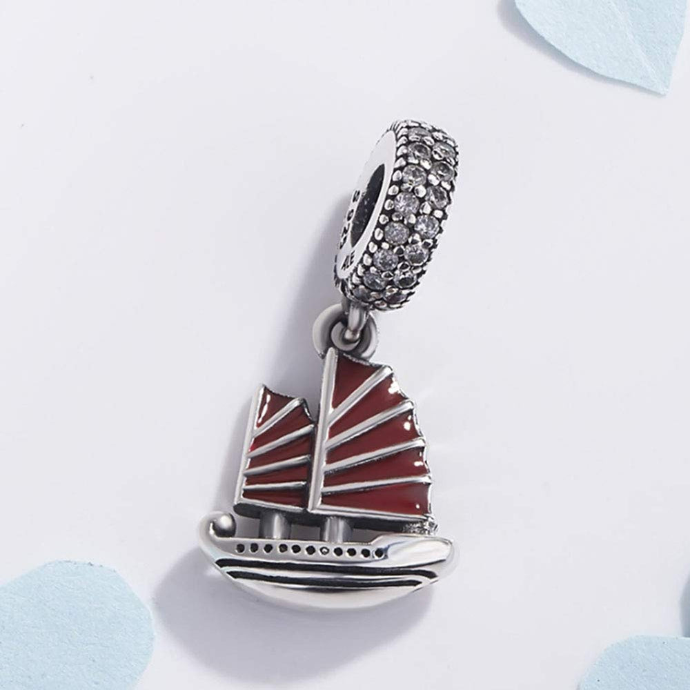 Sailing Boat Charm 925 Sterling Silver Ship CharmSport Charm Travel Charm for Pandora Charm Bracelet