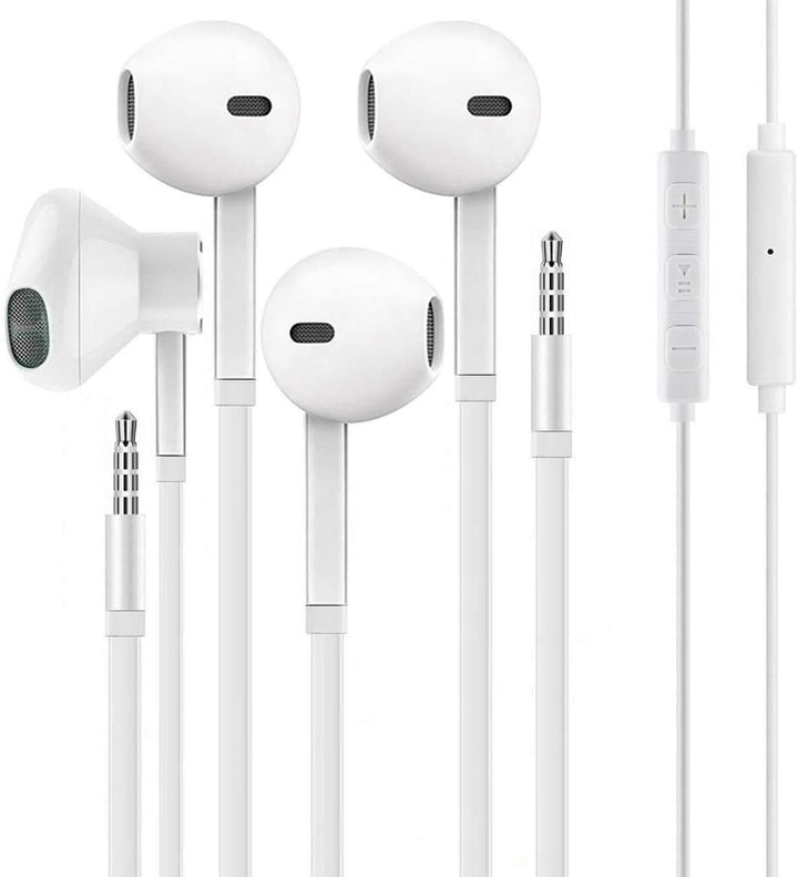 2pack for iPhone Earbuds with 3.5 mm Headphone Plug for Mic Call + Volume Control Earphones Compatible with iPhone 6s / 6plus / 6 / 5s, Android, PC in-Ear Headphone Headset