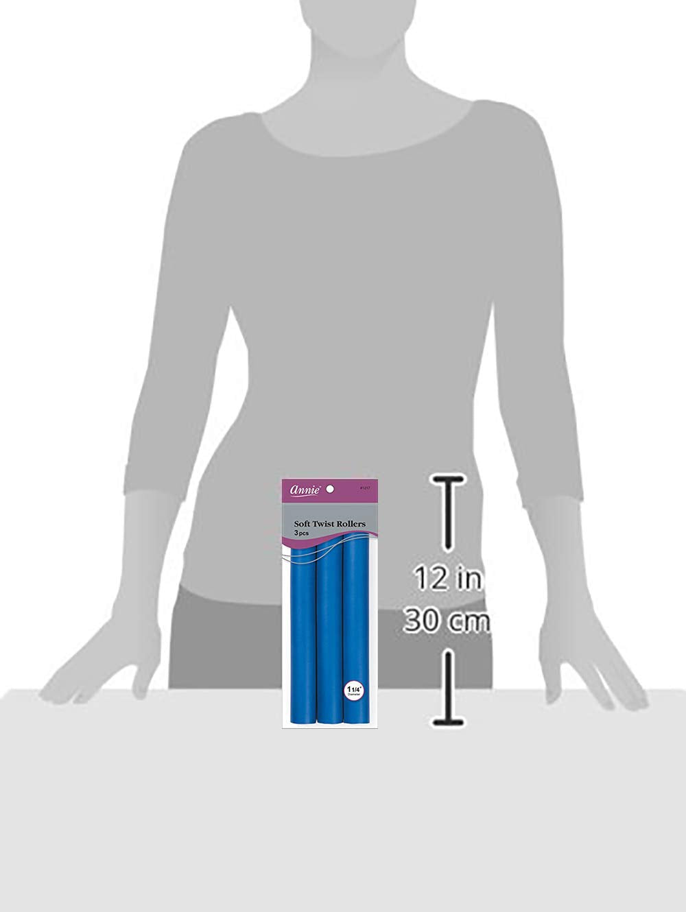 Soft Twist Rollers, Blue, 3 Count