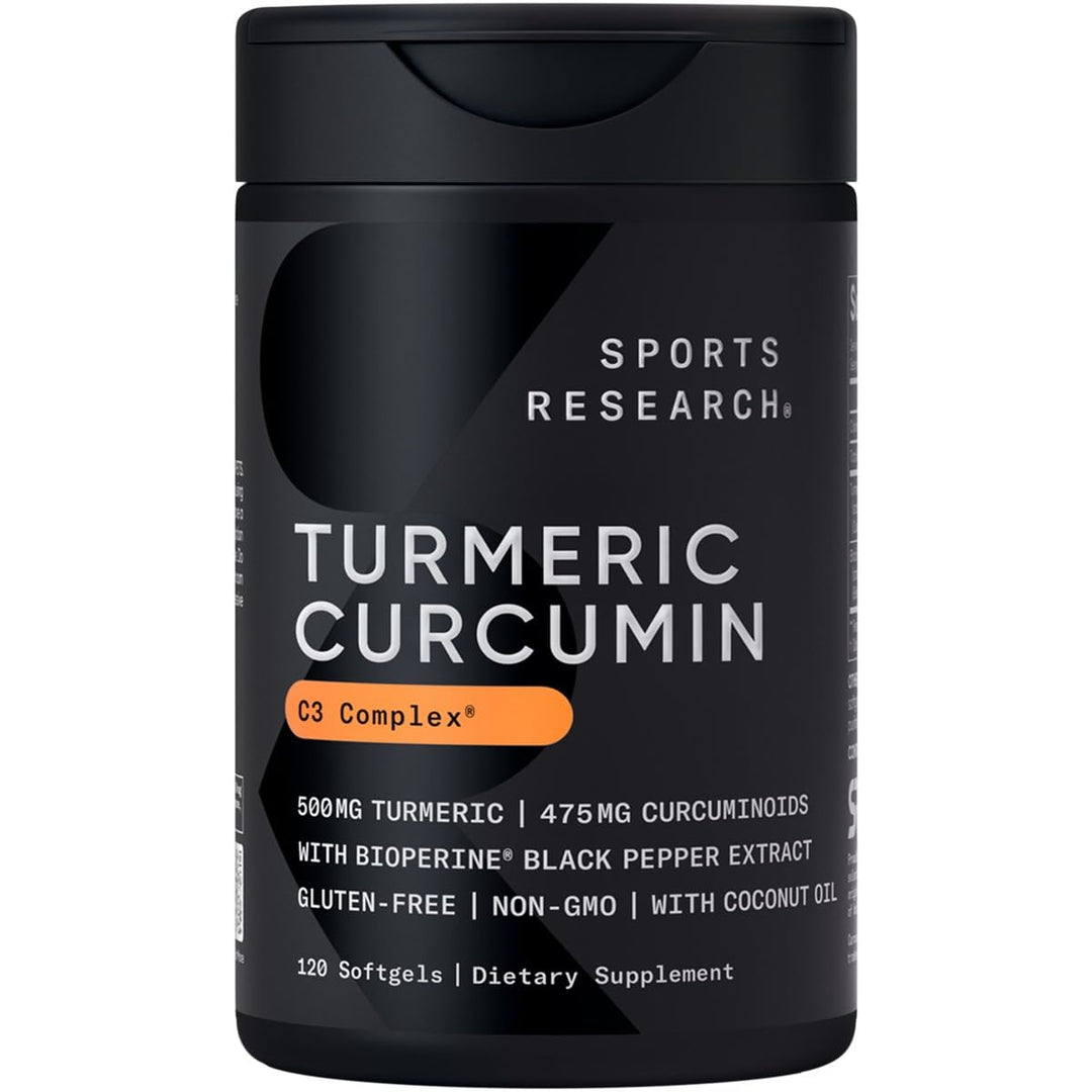 Turmeric Curcumin C3 Complex - Softgels with Bioperine Black Pepper Extract &amp; Organic Coconut Oil, Standardized 95% Curcuminoids - Non-GMO Verified &amp; Gluten Free - 500mg, 120 Count