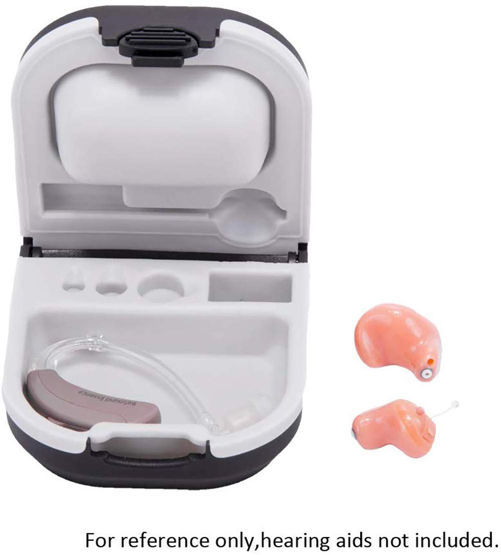 Hearing Aid Case Hard Storage Box with Battery Holder a