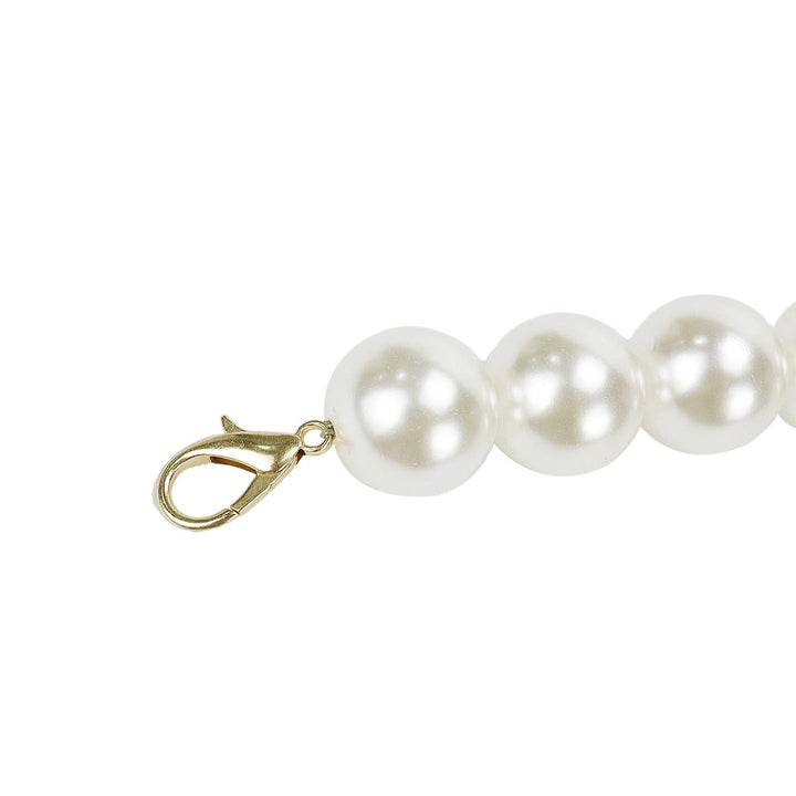 Meprotal Faux Pearl Beads Chain Handbag Pearl Handle Ch