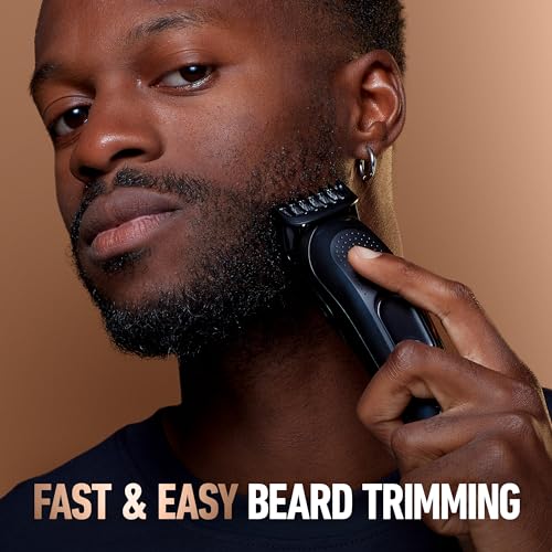 King C. Cordless Beard Trimmer for Men, Kit includes 1 Trimmer, 3 Interchangeable Combs, 1 Cleaning Brush, 1 Charger, 1 Travel Bag, BLUE