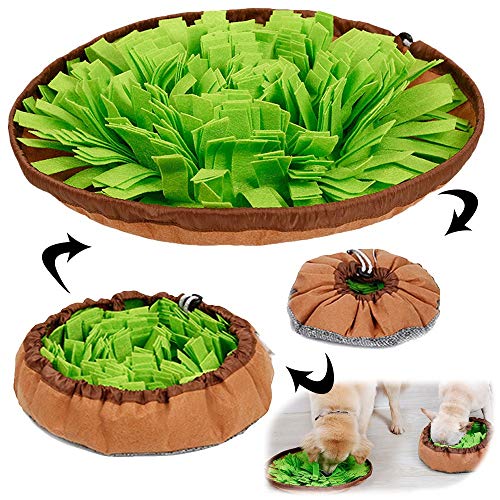 Pet Snuffle Mat for Dogs, Interactive Feed Game for Boredom, Encourages Natural Foraging Skills for Cats Dogs Bowl Travel Use, Dog Treat Dispenser Indoor Outdoor Stress Relief