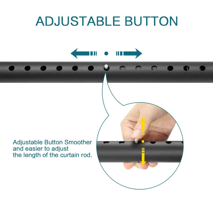 Room Divider Tension Curtain Rod,Tension Shower Window Curtain Rod,No Drilling,Very Secure-122-150 Inch,Black