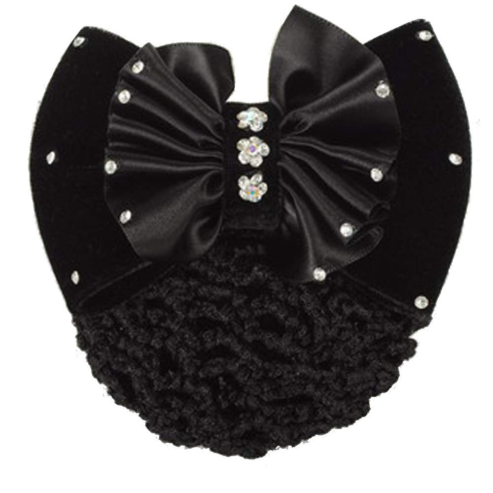 4.3 Women Bun Cover Net Snood Bowknot Decor Barrette Hair Clip HC110 (3)